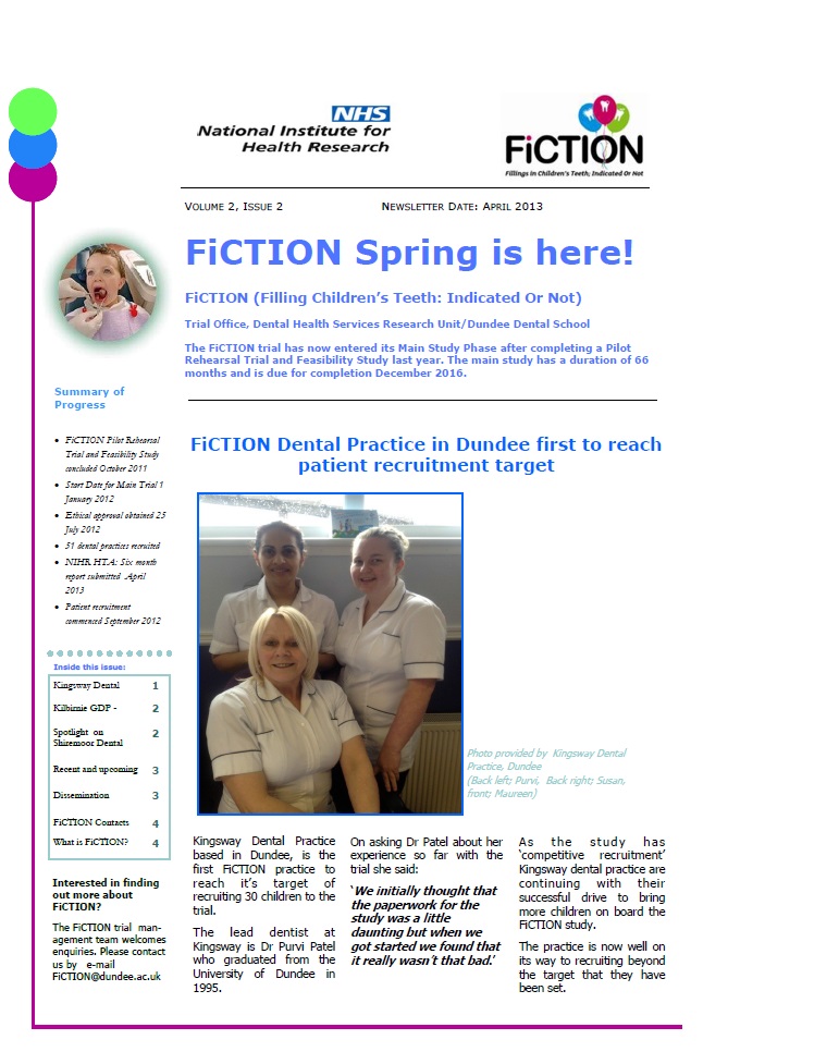 FiCTION Newsletter April 2013 Volume 2, Issue 2